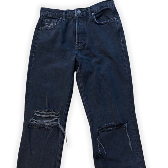 Reformation Cynthia High Rise Straight Leg Jeans Distressed Size 27 - Picture 4 of 5